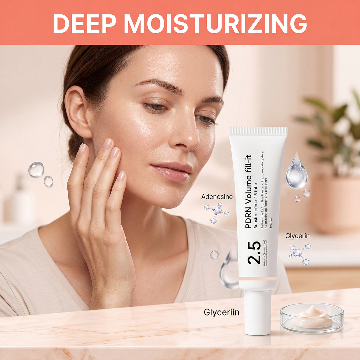 PDRN VOLUME FILL-IT 2.5 — Crème Visage Repulpante au PDRN 15 000 ppm et Volufiline, Tube Airless 30 g