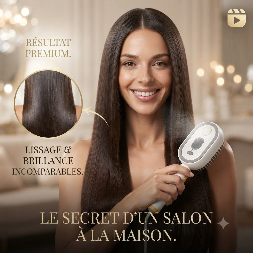 Brosse Électrique Capillaire 3-en-1 — Massage Cuir Chevelu & Applicateur d'Huile