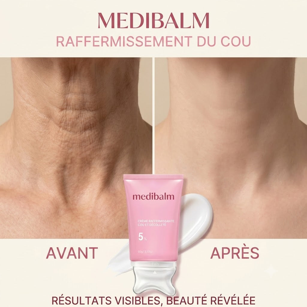 MEDIBALM® — Crème Sculptante Cou & Décolleté au PDRN & Gua Sha Intégré (90 g)