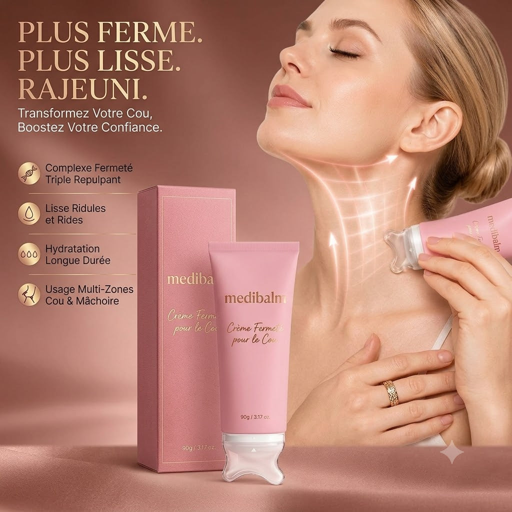 MEDIBALM® — Crème Sculptante Cou & Décolleté au PDRN & Gua Sha Intégré (90 g)