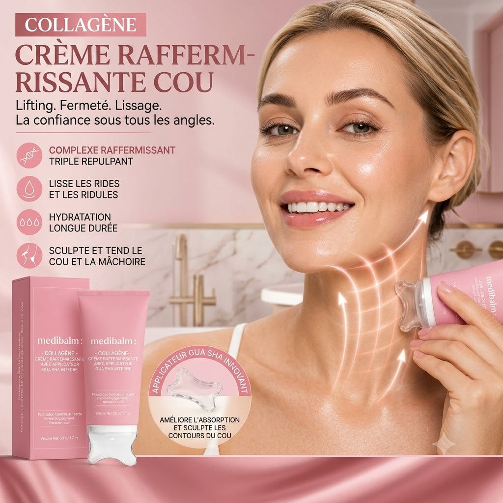 MEDIBALM® — Crème Sculptante Cou & Décolleté au PDRN & Gua Sha Intégré (90 g)