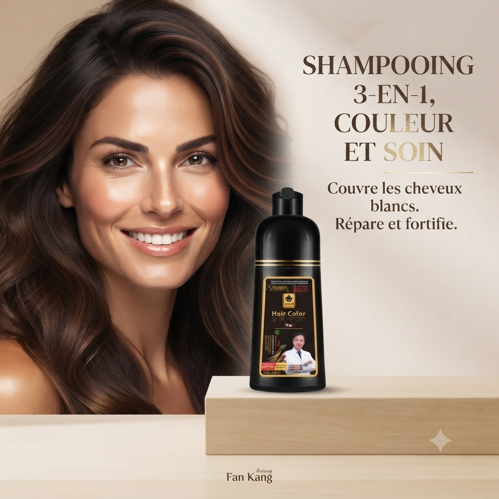 Shampoing Colorant Magique 3-en-1 — Anti Cheveux Blancs (500ml)