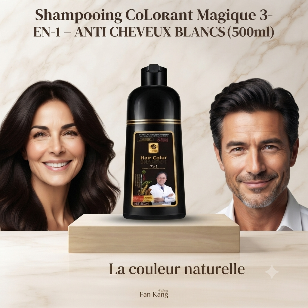 Shampoing Colorant Magique 3-en-1 — Anti Cheveux Blancs (500ml)