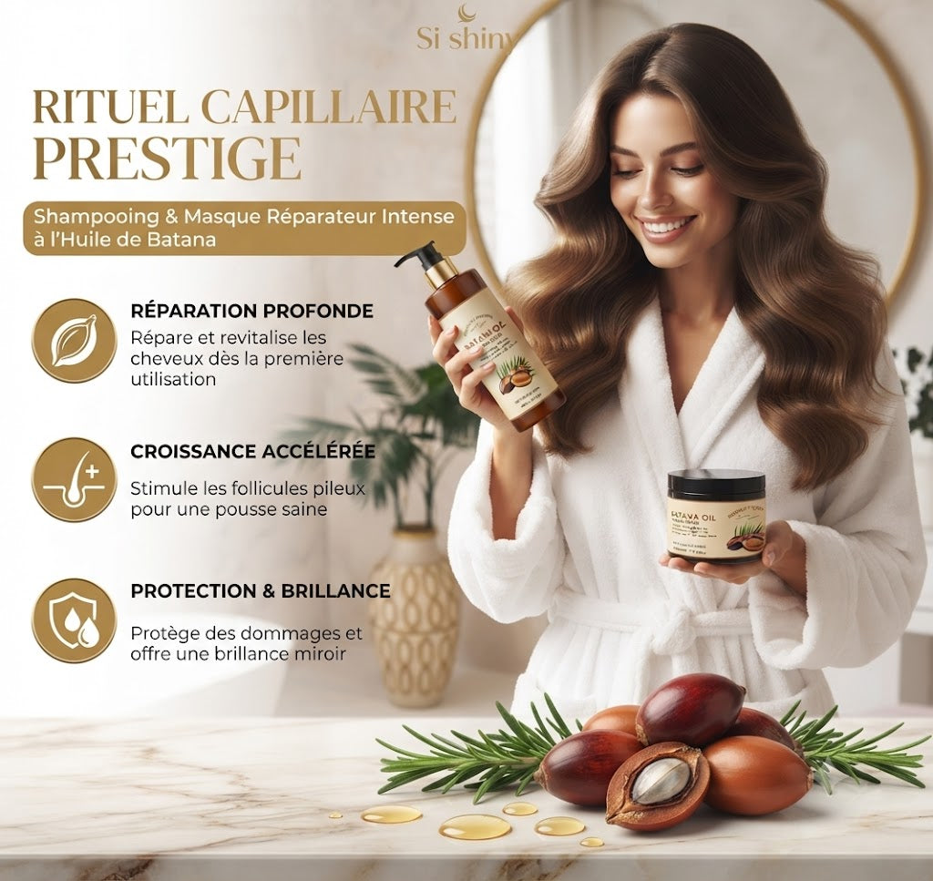 Rituel Batana Oil 3-en-1 — Huile, Shampoing & Après-Shampoing Anti-Chute (Sans Sulfate)