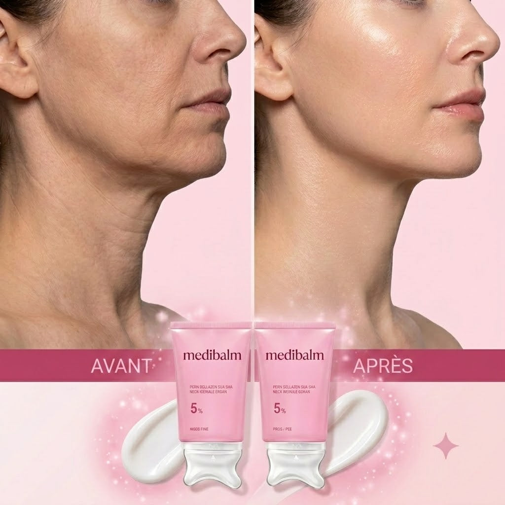 MEDIBALM® — Crème Sculptante Cou & Décolleté au PDRN & Gua Sha Intégré (90 g)