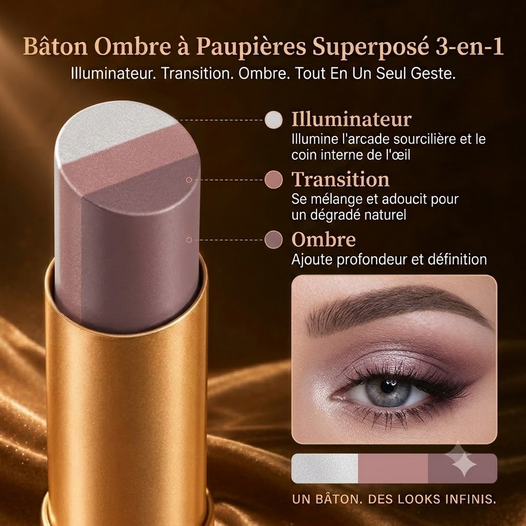 Stick ombre a paupieres tenue waterproof