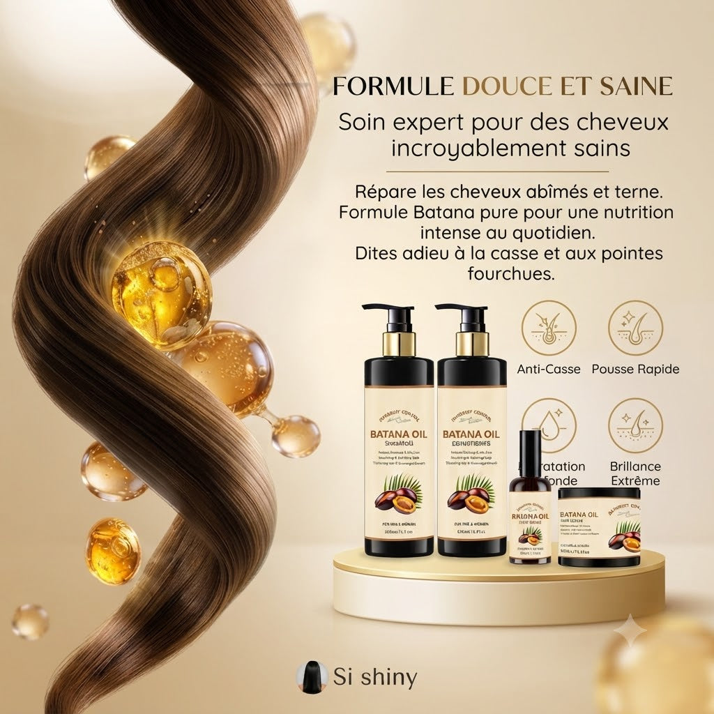 Rituel Batana Oil 3-en-1 — Huile, Shampoing & Après-Shampoing Anti-Chute (Sans Sulfate)