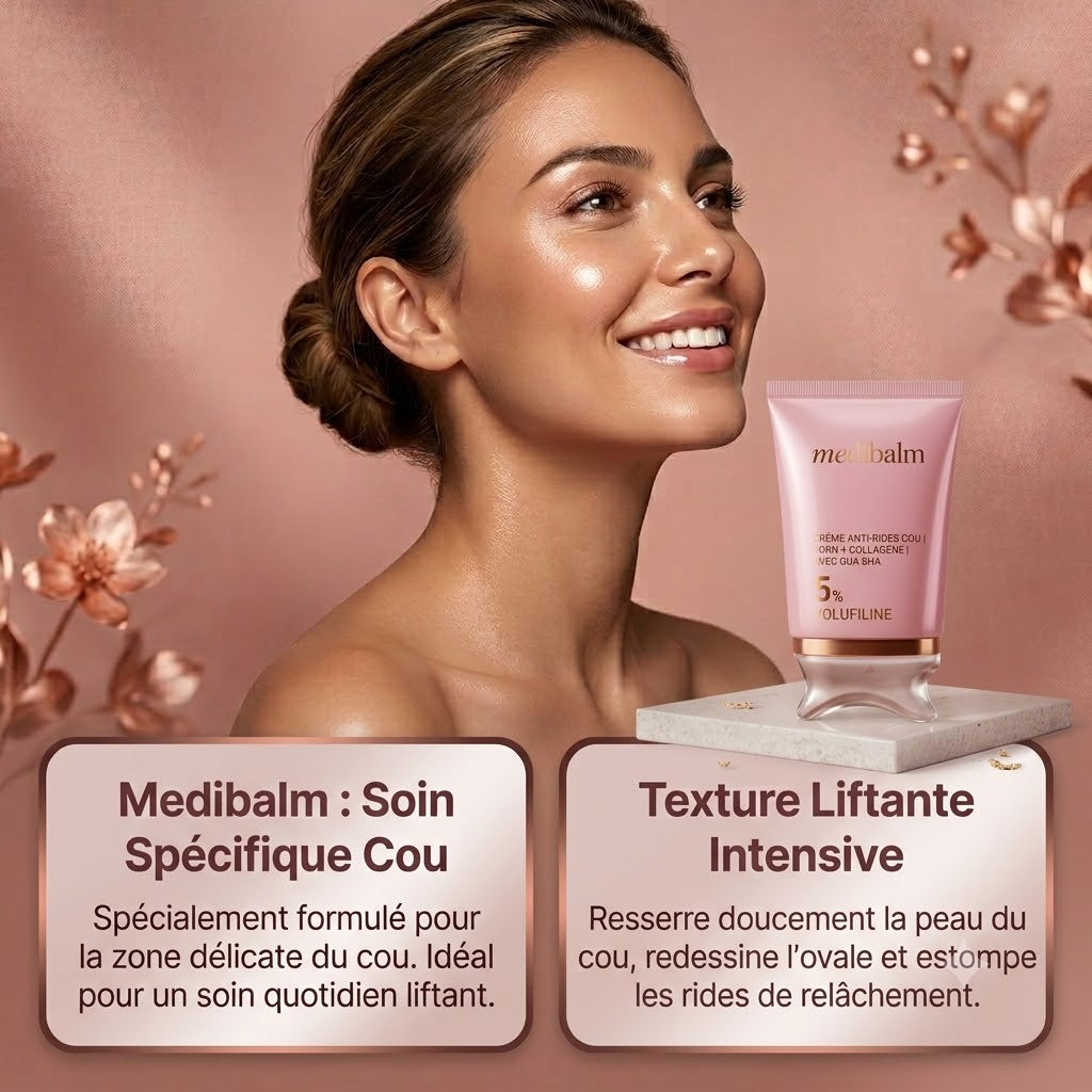MEDIBALM® — Crème Sculptante Cou & Décolleté au PDRN & Gua Sha Intégré (90 g)