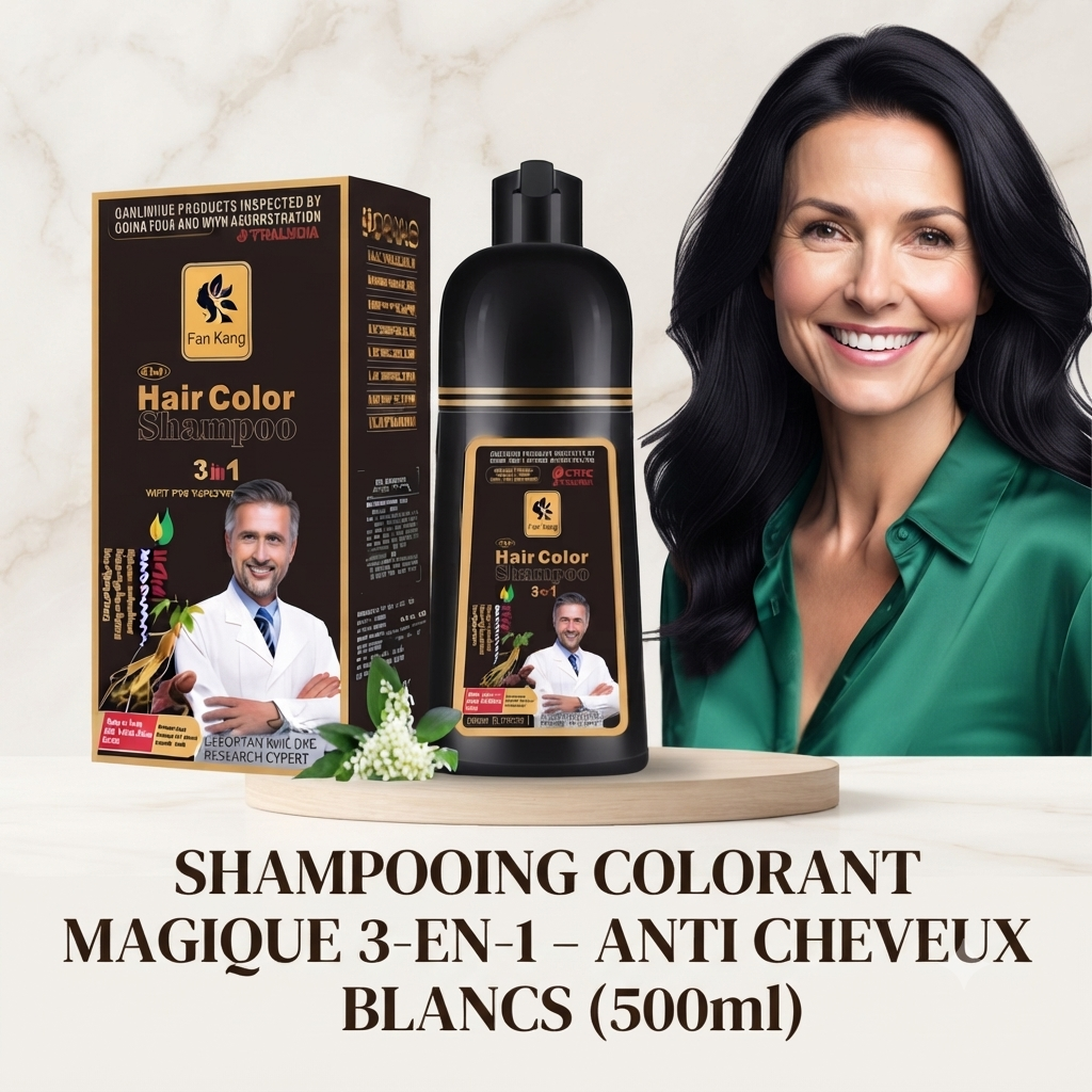 Shampoing Colorant Magique 3-en-1 — Anti Cheveux Blancs (500ml)