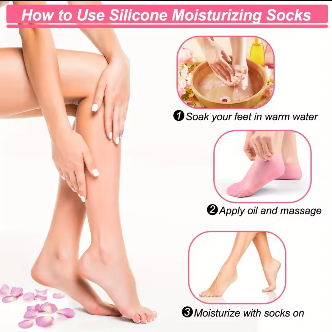 SoftStep — Chaussettes Hydratantes Silicone Soin Pieds