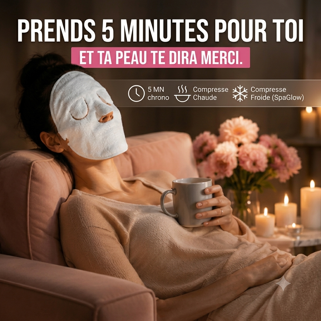 SpaGlow Mask — Serviette Compresse Visage Chaud & Froid