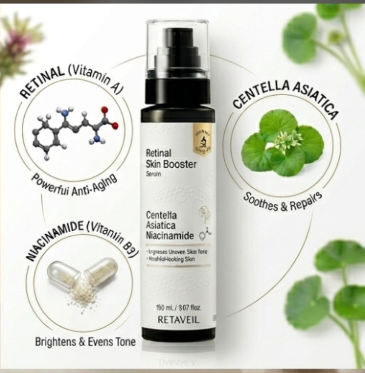 RETAVEIL Retinal Skin Booster – Sérum 3-en-1 Anti-Âge Centella Asiatica & Niacinamide 150ml