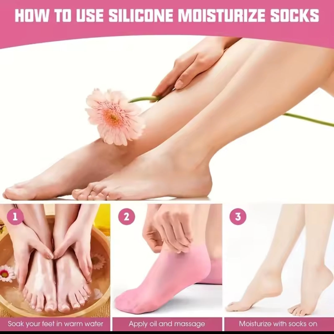 SoftStep — Chaussettes Hydratantes Silicone Soin Pieds